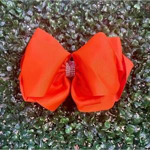 NEW KIDSCHARM kids sparkle pop bow hair tie in orange